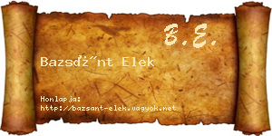 Bazsánt Elek névjegykártya