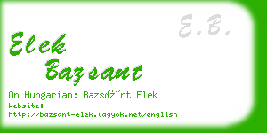 elek bazsant business card